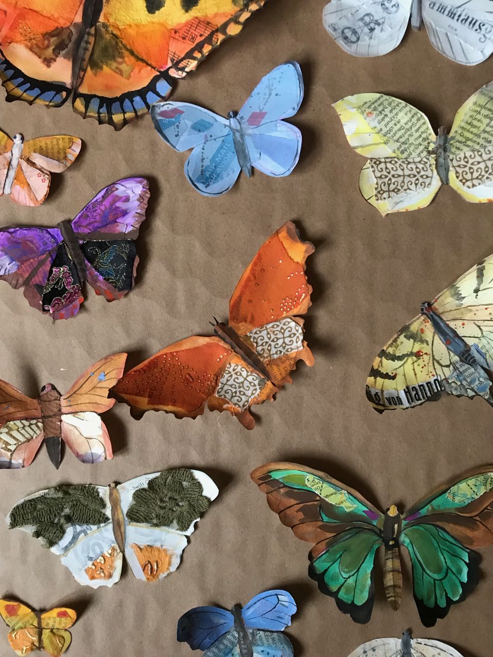 Taxidermie Papier Schmetterlinge